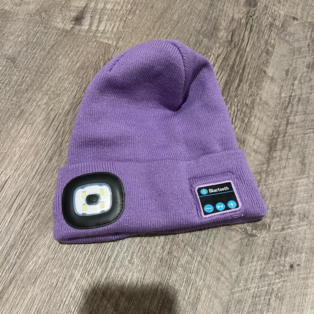 Purple Bluetooth Beanie with LED Light